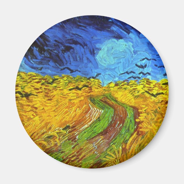 Weizenfeld mit Crows Van Gogh Fine Art Magnet (Vorne)