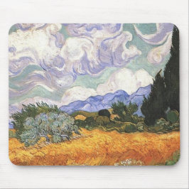 Weizenfeld mit Cypress von Van Gogh. Mousepad