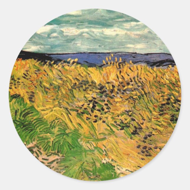 Weizenfeld mit Kornblumen von Vincent van Gogh Runder Aufkleber (Vorderseite)