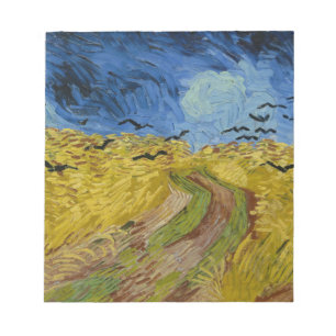 Weizenfeld mit Krähen Gemälde Vincent Van Gogh Notizblock