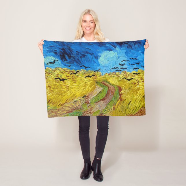 Weizenfeld mit Krähen, Van Gogh Fleecedecke (Beispiel)