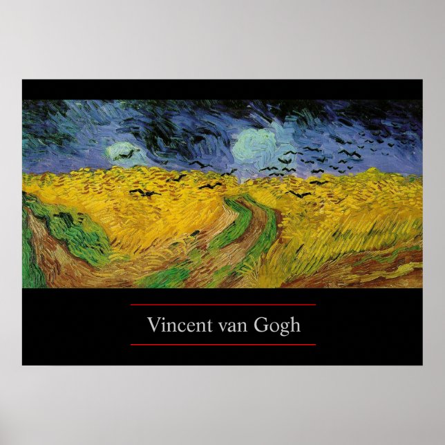 Weizenfeld mit Krähen von van Gogh Poster Print (Vorne)