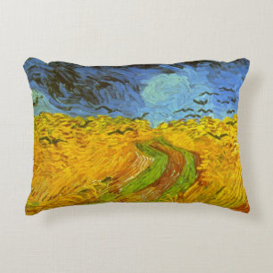 Weizenfeld mit Krähen von Vincent van Gogh Zierkissen