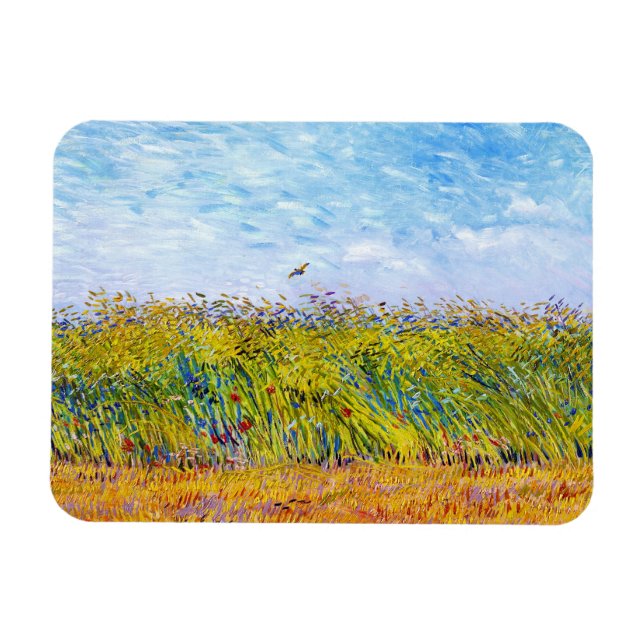 Weizenfeld mit Lark von Vincent Van Gogh Magnet (Horizontal)