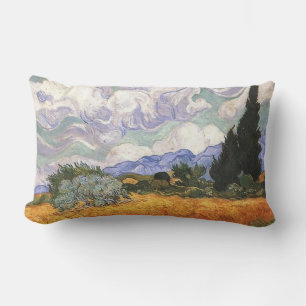 Weizenfeld mit Zypresse von Van Gogh. Lendenkissen