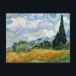 Weizenfeld mit Zypressen Einladung<br><div class="desc">Weizenfeld mit Zypressen von Vincent van Gogh Einladung

 Van Gogh betrachtete diese sonnendurchflutete Landschaft als eine seiner "besten"Sommerlandschaften und wiederholte die Komposition dreimal: in einem roten Stift zeichnend (Van Gogh Museum,  Amsterdam) und in zwei Ölgemälden,  die später im Herbst gemacht wurden (National Gallery,  London und private Sammlung).</div>