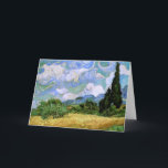 Weizenfeld mit Zypressen (F717)Van Gogh Fine Art Karte<br><div class="desc">Weizenfeld mit Zypressen in der Haute Galline in der Nähe von Eygalieres, Vincent van Gogh. Öl auf Leinwand, 73 x 93, 5 cm. New York, Metropolitan Museum of Art. F 717, JH 1756 Vincent Willem van Gogh (30 März 1853 - 29 Juli 1890) war ein niederländischer Post-Impressionist Künstler. Einige seiner...</div>
