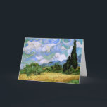 Weizenfeld mit Zypressen (F717)Van Gogh Fine Art Karte<br><div class="desc">Weizenfeld mit Zypressen in der Haute Galline in der Nähe von Eygalieres, Vincent van Gogh. Öl auf Leinwand, 73 x 93, 5 cm. New York, Metropolitan Museum of Art. F 717, JH 1756 Vincent Willem van Gogh (30 März 1853 - 29 Juli 1890) war ein niederländischer Post-Impressionist Künstler. Einige seiner...</div>