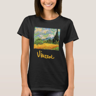 Weizenfeld mit Zypressen Haute Galline von Vincen T-Shirt
