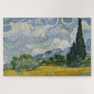Weizenfeld mit Zypressen, Ölmalerei, Van Gogh
