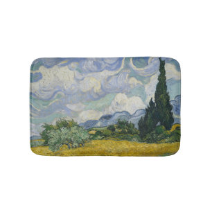 Weizenfeld mit Zypressen, Ölmalerei, Van Gogh Badematte