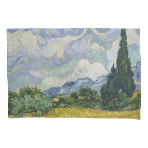 Weizenfeld mit Zypressen, Ölmalerei, Van Gogh Kissenbezug