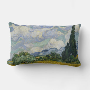 Weizenfeld mit Zypressen, Ölmalerei, Van Gogh Lendenkissen