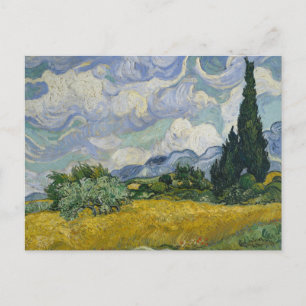 Weizenfeld mit Zypressen, Ölmalerei, Van Gogh Postkarte
