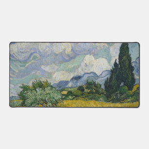 Weizenfeld mit Zypressen, Ölmalerei, Van Gogh Schreibtischunterlage
