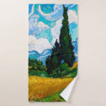 Weizenfeld mit Zypressen, Van Gogh Badehandtuch<br><div class="desc">Vincent Willem van Gogh (30. März 1853 - 29. Juli 1890) war ein niederländischer postimpressionistischer Maler, der zu den berühmtesten und einflussreichsten Persönlichkeiten in der Geschichte der Western-Kunst zählt. In etwas mehr als einem Jahrzehnt schuf er etwa 2100 Kunstwerke, darunter etwa 860 Ölgemälde, die größtenteils aus den Jahre seines Lebens....</div>