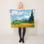 Weizenfeld mit Zypressen, Van Gogh Fleecedecke<br><div class="desc">Vincent Willem van Gogh (30. März 1853 - 29. Juli 1890) war ein niederländischer postimpressionistischer Maler, der zu den berühmtesten und einflussreichsten Persönlichkeiten in der Geschichte der Western-Kunst zählt. In etwas mehr als einem Jahrzehnt schuf er etwa 2100 Kunstwerke, darunter etwa 860 Ölgemälde, die größtenteils aus den Jahre seines Lebens....</div>