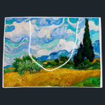 Weizenfeld mit Zypressen, Van Gogh Große Geschenktüte<br><div class="desc">Vincent Willem van Gogh (30. März 1853 - 29. Juli 1890) war ein niederländischer postimpressionistischer Maler, der zu den berühmtesten und einflussreichsten Persönlichkeiten in der Geschichte der Western-Kunst zählt. In etwas mehr als einem Jahrzehnt schuf er etwa 2100 Kunstwerke, darunter etwa 860 Ölgemälde, die größtenteils aus den Jahre seines Lebens....</div>