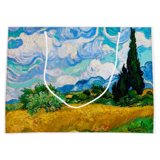 Weizenfeld mit Zypressen, Van Gogh Große Geschenktüte (Vorderseite)