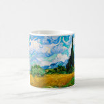 Weizenfeld mit Zypressen, Van Gogh Kaffeetasse<br><div class="desc">Vincent Willem van Gogh (30. März 1853 - 29. Juli 1890) war ein niederländischer postimpressionistischer Maler, der zu den berühmtesten und einflussreichsten Persönlichkeiten in der Geschichte der Western-Kunst zählt. In etwas mehr als einem Jahrzehnt schuf er etwa 2100 Kunstwerke, darunter etwa 860 Ölgemälde, die größtenteils aus den Jahre seines Lebens....</div>