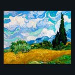 Weizenfeld mit Zypressen, Van Gogh Poster<br><div class="desc">Vincent Willem van Gogh (30. März 1853 - 29. Juli 1890) war ein niederländischer postimpressionistischer Maler, der zu den berühmtesten und einflussreichsten Persönlichkeiten in der Geschichte der Western-Kunst zählt. In etwas mehr als einem Jahrzehnt schuf er etwa 2100 Kunstwerke, darunter etwa 860 Ölgemälde, die größtenteils aus den Jahre seines Lebens....</div>