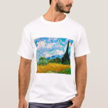 Weizenfeld mit Zypressen, Van Gogh T-Shirt<br><div class="desc">Vincent Willem van Gogh (30. März 1853 - 29. Juli 1890) war ein niederländischer postimpressionistischer Maler, der zu den berühmtesten und einflussreichsten Persönlichkeiten in der Geschichte der Western-Kunst zählt. In etwas mehr als einem Jahrzehnt schuf er etwa 2100 Kunstwerke, darunter etwa 860 Ölgemälde, die größtenteils aus den Jahre seines Lebens....</div>