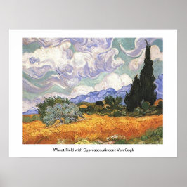 Weizenfeld mit Zypressen, Vincent Van Gogh Poster