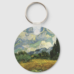 Weizenfeld mit Zypressen, Vincent Van Gogh Schlüsselanhänger