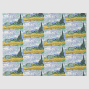 Weizenfeld mit Zypressen von Van Gogh Seidenpapier
