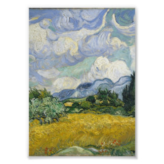 Weizenfeld mit Zypressen von Vincent van Gogh Fotodruck