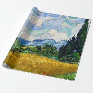 Weizenfeld mit Zypressen von Vincent Van Gogh Geschenkpapier