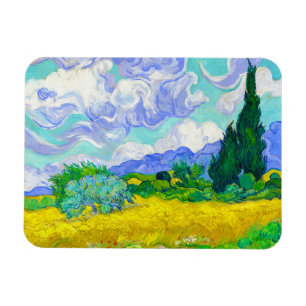 Weizenfeld mit Zypressen von Vincent Van Gogh Magnet