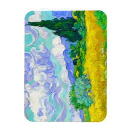 Weizenfeld mit Zypressen von Vincent Van Gogh Magnet