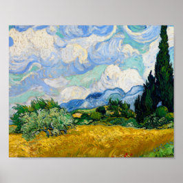 Weizenfeld mit Zypressen von Vincent Van Gogh Poster