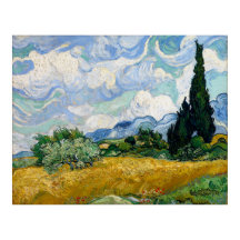 Weizenfeld mit Zypressen von Vincent Van Gogh