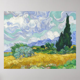 Weizenfeld mit Zypressen von Vincent van Gogh Poster