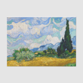 Weizenfeld mit Zypressen von Vincent Van Gogh Seidenpapier