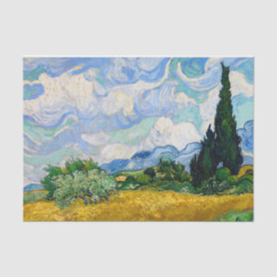 Weizenfeld mit Zypressen von Vincent Van Gogh Seidenpapier