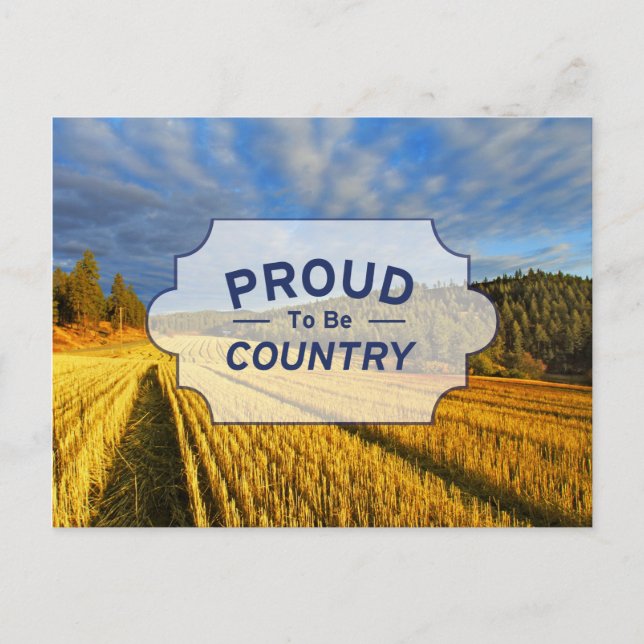 Weizenfeld nach Ernte Postkarte (Vorderseite)