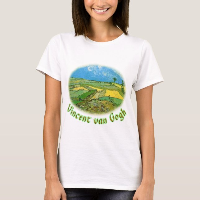 Weizenfelder bei Auvers Under Clouded Sky, van Gog T-Shirt (Vorderseite)