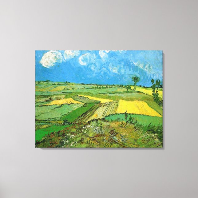 Weizenfelder bei Auvers unter bewachtem Himmel, Vi Leinwanddruck (Vorderseite)