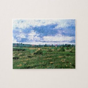 Weizenfelder mit Heuhaufen von Vincent van Gogh
