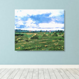 Weizenfelder mit Heuhaufen von Vincent van Gogh Leinwanddruck
