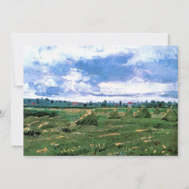 Weizenfelder mit Hystacks von Vincent van Gogh (Vorderseite)