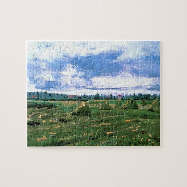 Weizenfelder mit Hystacks von Vincent van Gogh (Horizontal)
