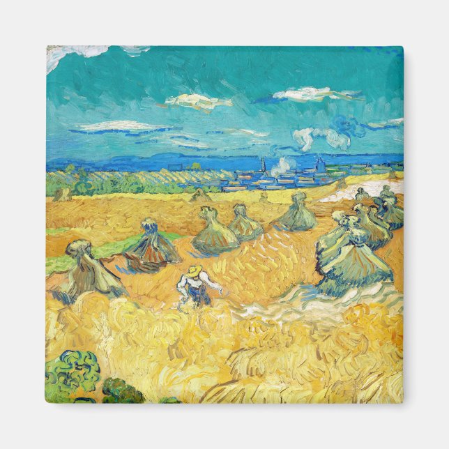 Weizenfelder mit Sensenmann, 1890 von Vincent van  Magnet (Vorne)