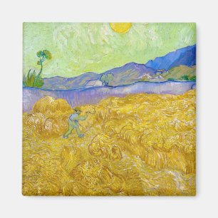 Weizenfelder mit Sensenmann bei Sunrise Van Gogh Magnet