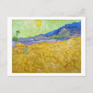 Weizenfelder mit Sensenmann bei Sunrise Van Gogh Postkarte