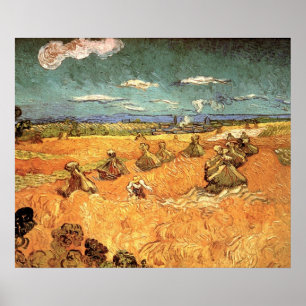 Weizenschober mit Schnitter von Vincent van Gogh Poster