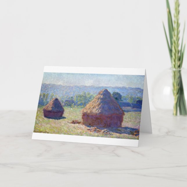 Weizenstapel (Ende Sommer), Monet Karte (Vorderseite)